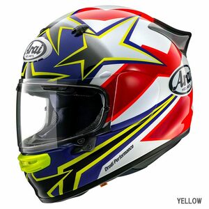 送料無料 ARAI ASTRO GX STAR＆STRIPE アライ アストロ GX アストロGX スター & ストライプ イエロー 黄 L 59-60cm