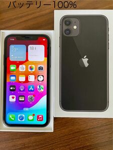 希少iPhone11ブラック64gbバッテリー100%SIMフリー　修理歴、残債、ペット、喫煙無し付属品、おまけ有り　消毒済み