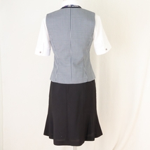 13号 SERELY チェック柄 中古◆ OL制服 / 事務服 ◆ ベスト,スカート(お任せ) セット,中古ブラウス,新品リボンのオマケ付_画像2