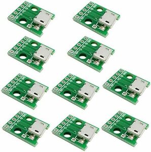 モジュールボード コンバータ PCB Type B メスコネクタ 5pin アダプタ マイクロUSB→DIP 10個