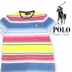 【新品タグ付き】POLO RALPH LAUREN　ポロラルフローレン　鹿の子　マルチカラー　ボーダー　Tシャツ　カットソー