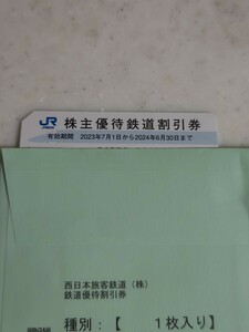 JR west Japan stockholder complimentary ticket 1 sheets 