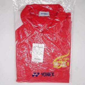 [ used * unused goods ] Yonex badminton 2010 Inter high Okinawa polo-shirt pra shirt short sleeves wear M red YOB10085 men's YONEX