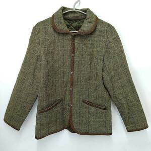 【中古】アーバンリサーチ Harris Tweed ハリスツイード ウールジャケット 裏キルティング 38 レディース URBAN RESEARCH