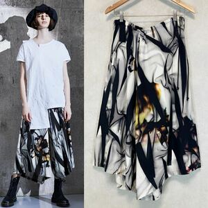 Y's RANDOM TULLE FLOWER ASYMME PANTS 1