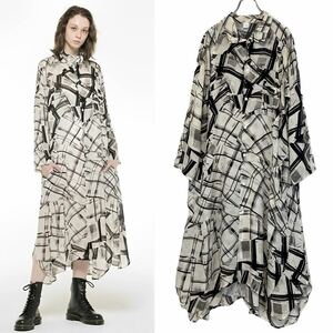 Y's Cu/DEFORMATION CHECK GEORGETTE DRESS