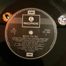 1000円スタート！UK STREO PCS 3062 /1964 BEATLES FOR SALEPARLOPHONE/JKT 背割れ使用感。VG−/REC 擦り傷に起因するチリノイズG +_画像9