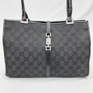 正規品 GUCCI グッチ 002 1073 002122 ジャッキー GGキャンバス×レザー ハンドバッグ トート ショルダーバッグ ブラック R店0430の画像2