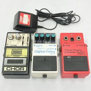 エフェクター まとめて 3点セット　BOSS ボス PSM-5/DD-2 グヤトーン CHORUS/電源ケーブル1点付き　R阿0418