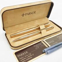 PARKER パーカー ゴールド 万年筆　12KGF/パーカー　ゴールド　シャープペン/2点セット　筆記用具 文房具 R店0420_画像1