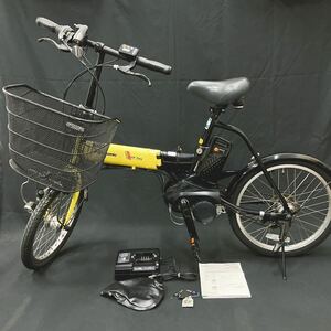 動作品　Panasonic パナソニック 折りたたみ　電動アシスト自転車 オフタイム　BE-ELW07Y イエロー　付属品付き　送料激安　R阿0422