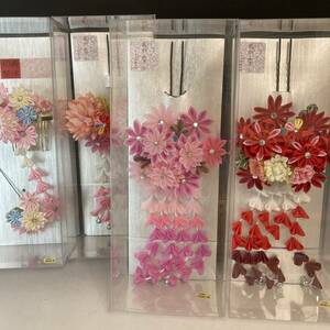 ⑤ knob skill flower ornamental hairpin 4 box ( unused ) Japanese clothes hair ornament down decoration. exist brilliant ..