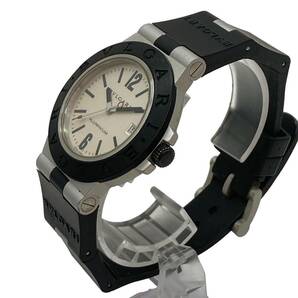 ブルガリ アルミニウム メンズ腕時計 自動巻き ラウンド デイト アイボリー文字盤 AL38A 不動品 ジャンクの画像3