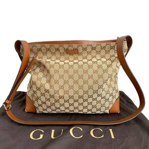 GUCCI グッチ GGキャンバス ショルダーバッグ ベージュ系 308930