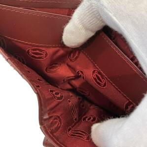 CARTIER カルティエ マストライン ボルドー系 レザー 小銭入れあり 美品 二つ折り財布の画像5