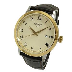 TISSOT ティソ クラシックドリーム クォーツ SS/GP 純正革ベルト アイボリー文字盤 T129.410.26.263.00 稼働品 未使用