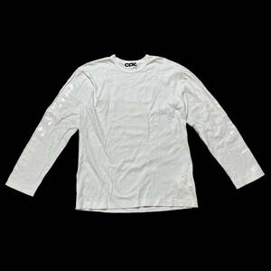 ○ 送料無料 CDG カットソー Ｔシャツ 長袖 ロンT ロゴ 白系 コットン100％ メンズ XL