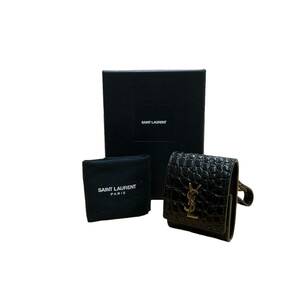 SAINT LAURENT サンローラン 美品 AirPodsケース クロコ YSLロゴ 612111 小物