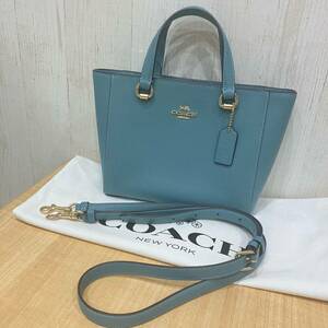 COACH Coach handbag shoulder bag Alice sa che ru leather 2WAY Cross body blue green group handbag 2way