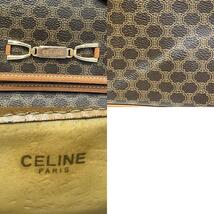 CELINE セリーヌ マカダム柄 ゴールド金具 ダブルプラップ PVCxレザー ショルダーバッグ ブラウン系_画像10