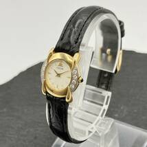 SEIKO セイコー クレドール 18KT ダイヤベゼル 社外ベルト 1E70-0A40 レディース腕時計 クォーツ不動品_画像1