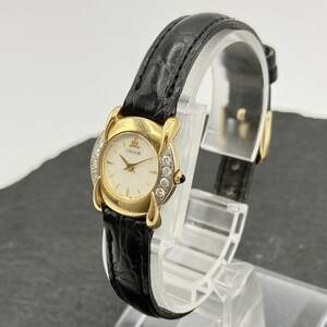 SEIKO セイコー クレドール 18KT ダイヤベゼル 社外ベルト 1E70-0A40 レディース腕時計 クォーツ不動品