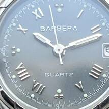 BARBERA バルベラ腕時計 クオーツ ラウンド グレー文字盤 SS 稼働品_画像4