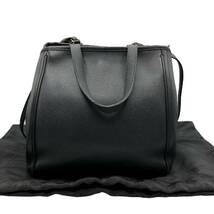 CELINE セリーヌ FOLDED CABAS フォールドカバ スモール ショルダーバッグ 2WAY レザー 黒_画像2