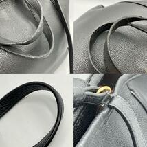 CELINE セリーヌ FOLDED CABAS フォールドカバ スモール ショルダーバッグ 2WAY レザー 黒_画像8