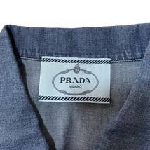 PRADA プラダ ノースリーブワンピース ロング丈 デニム ブルー系 コットン100％ レディース 44_画像7