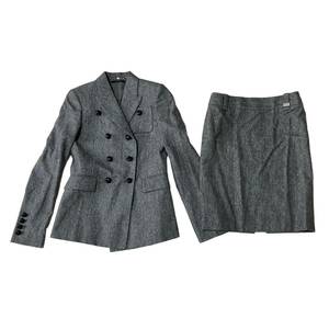 GUCCI Gucci jacket shoulder pad entering knees height skirt setup suit ...bo tang re- series wool 100% lady's 36