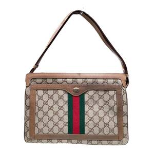 GUCCI グッチ オールドグッチ シェリーライン GG柄 ブラウン ショルダーバッグ