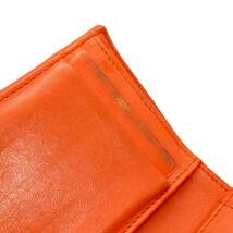 CHANEL シャネル ココマーク 三つ折り財布 オレンジ ラムスキン コンパクトウォレット_画像9