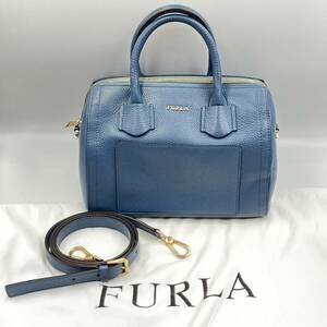 Furla フルラ ショルダーバッグ ミニボストンブルー系