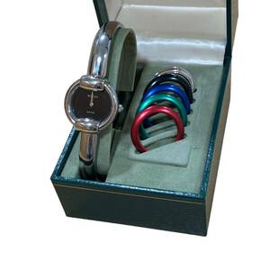  Gucci черный циферблат SS перемена оправа браслет часы наручные часы неподвижный товар 