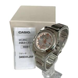 CASIO カシオ 電波ソーラー ベビージー デイト ラウンド 腕時計 シルバーカラー MSG-W300D