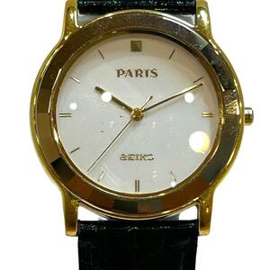 SEIKO セイコー パリス スイープセコンド 30周年記念 白文字盤 メンズ腕時計 革ベルト