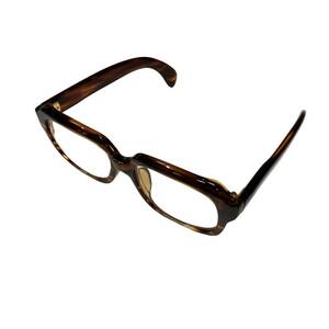 鼈 甲眼鏡 フレーム ケース付き メガネ 茶系