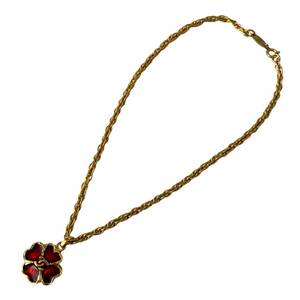CHANEL Chanel necklace clover top here Mark Gold color 3483 stamp Vintage 