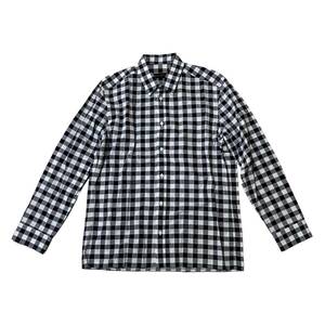 0 free shipping LOUIS VUITTON Louis Vuitton long sleeve shirt check pattern AMERICA'S CUP 2017 white × navy series cotton 100% men's XL