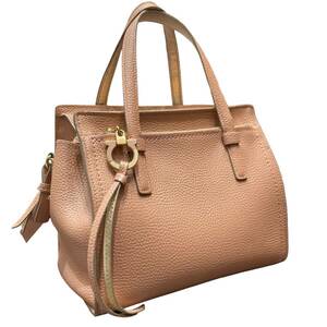  Ferragamo EE-21 2WAY handbag full leather pink series 