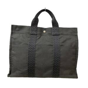 1円 HERMES エルメス エールライン　トートMM　トートバッグ　グレー系