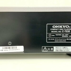 ONKYO オンキョー C-7030 CDプレーヤー COMPACT DISC PLAYER リモコン RC-822Cの画像10