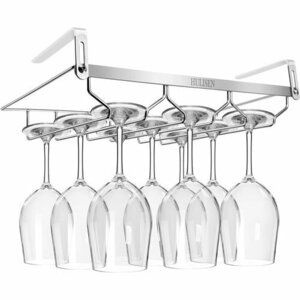 HULISEN 18/8 stainless steel screw stop drilling un- necessary hanging lowering ga- shelves thickness adjustment possibility wine glass holder 207