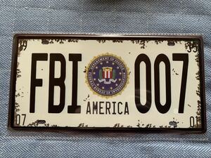 ブリキ看板　ヴィンテージ インテリア 雑貨　看板 メタル プレート 車庫 サインボード　アメリカン雑貨 レトロ　FBI