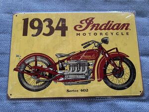 ブリキ看板　ヴィンテージ インテリア 雑貨　看板 メタル プレート 車庫 サインボード　アメリカン雑貨　バイク　1934