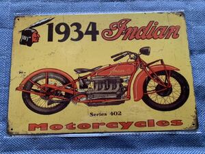  tin plate signboard Vintage interior miscellaneous goods signboard metal plate garage autograph board american miscellaneous goods Indian bike 