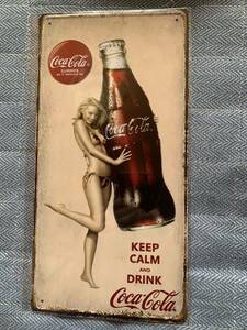  tin plate signboard Vintage interior miscellaneous goods signboard metal plate garage autograph board american miscellaneous goods retro Cola 