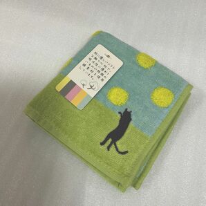 タオルハンカチ　猫　刺繍