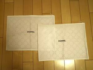 正規 CHANEL シャネル◆保存 布袋 パンチング ファスナー付 収納袋 同サイズ 47×34㎝ ショップ袋 大2枚の出品 1枚の価格 